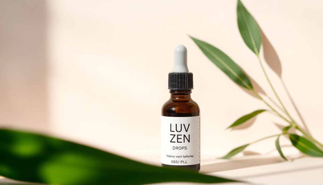 Buy zen drops that enhance relaxation and reduce stress. LUV Zen Drops featured in a tranquil setting.