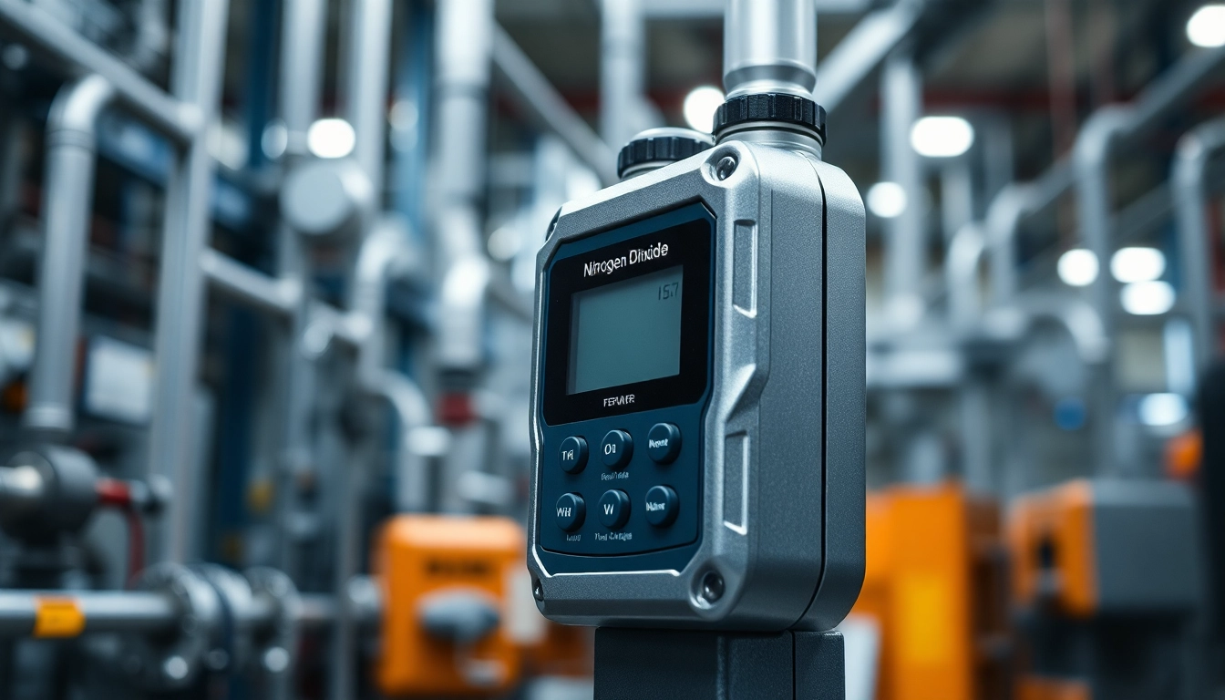 Protect your workplace with this advanced Nitrogen Dioxide gas detector highlighting its key features.