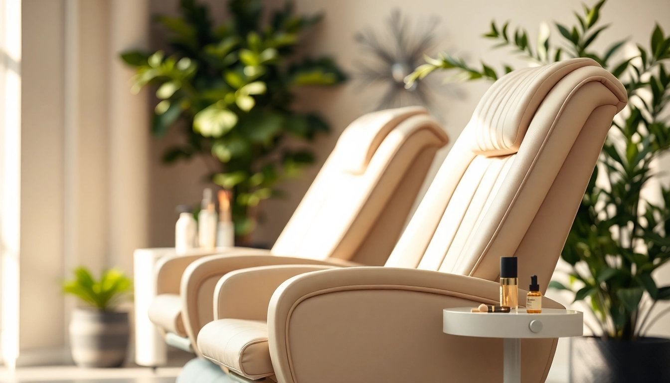 Kosmetik stuhl im eleganten Schönheitssalon mit ergonomischem Design und stilvollen Akzenten.