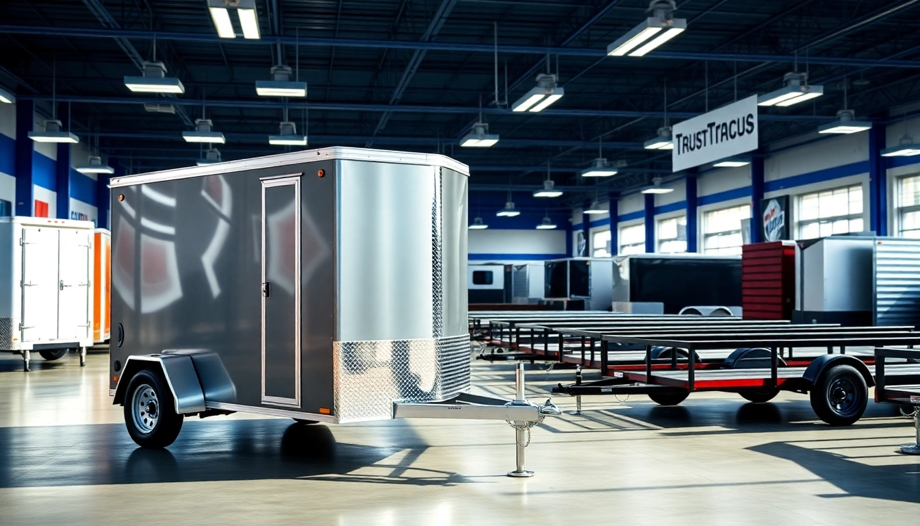 Browse quality trailers for sale in Massachusetts displayed in an inviting showroom.