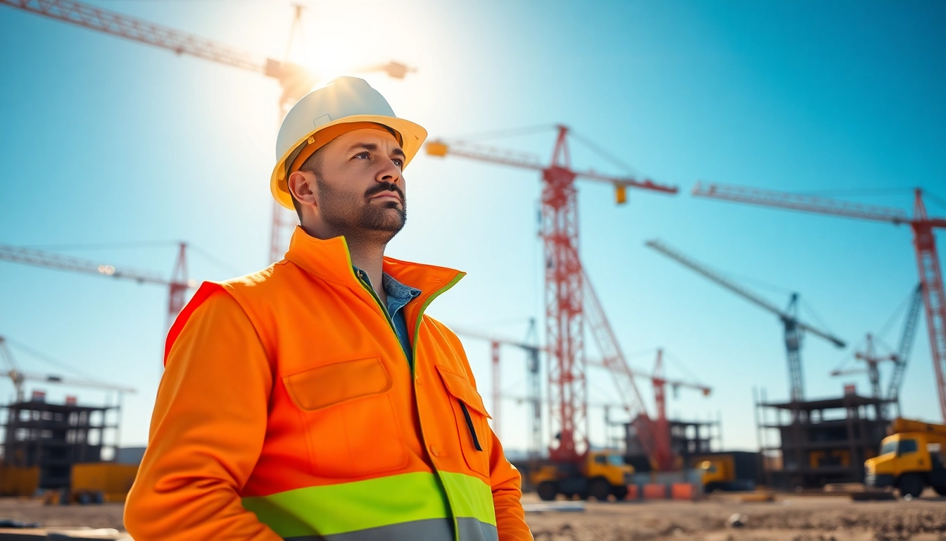 NVQ Level 4 Crane supervisor answers showcase a professional supervisor overseeing a construction site.