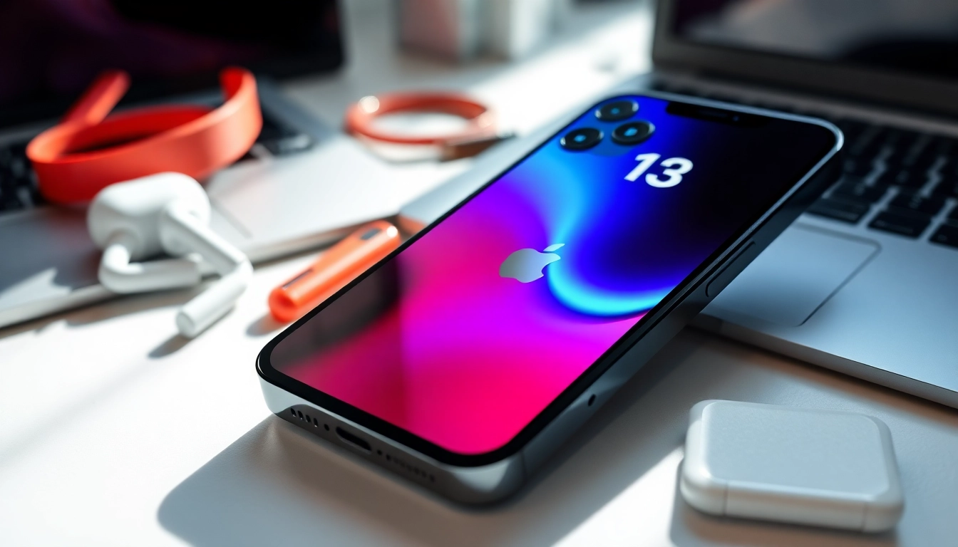 Buy iPhone 16 Pro with sleek design and vibrant display in a modern tech setting