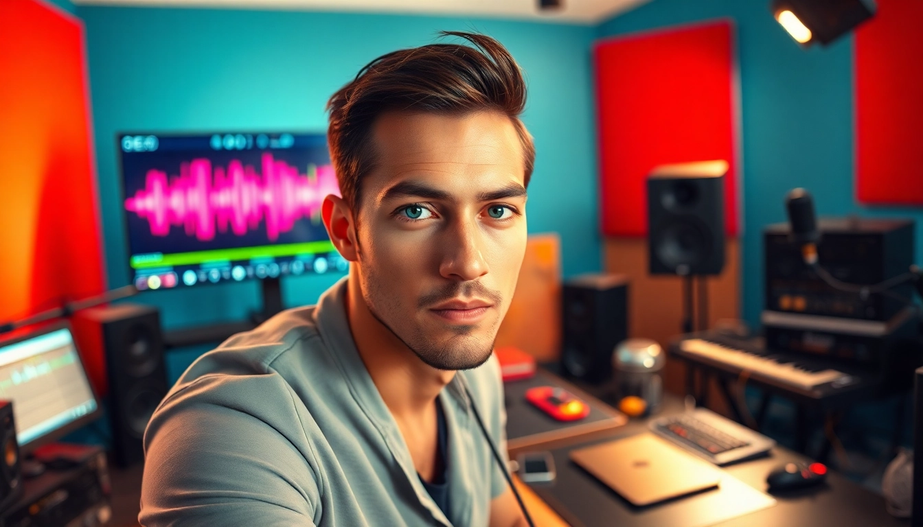 Increase your Spotify promotion visibility with a professional musician in a creative studio.