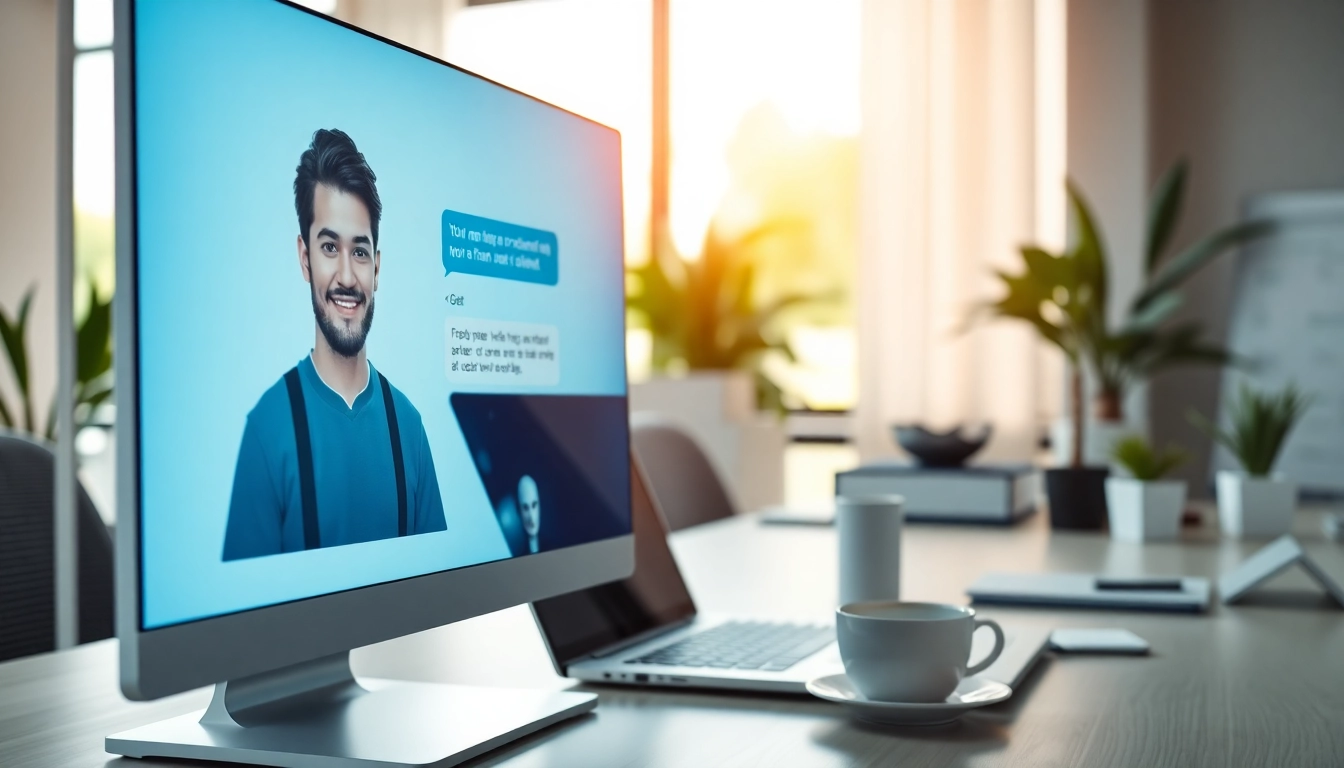 Enhance your customer service with the chatgpt chatbot interface in a modern office setting.