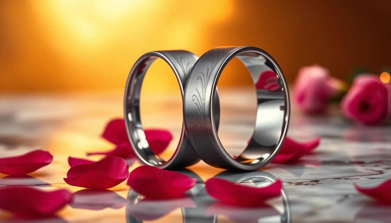 Showcase of beautifully crafted tungsten wedding rings emphasizing elegance and durability.