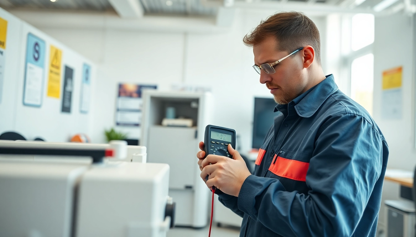Technician conducting PAT testing in Lichfield, ensuring equipment safety and compliance.