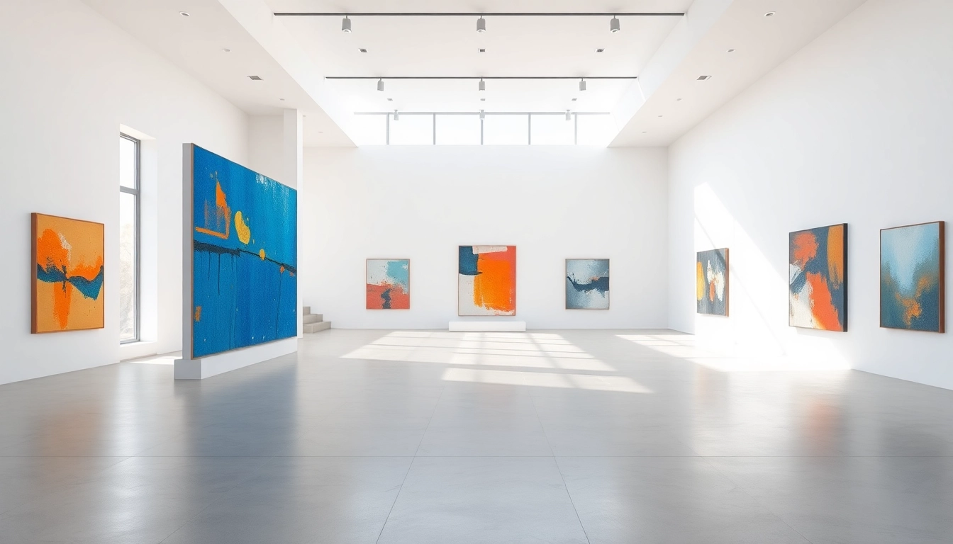 Experience the vibrant atmosphere of in lieu gallery with contemporary abstract art installations.