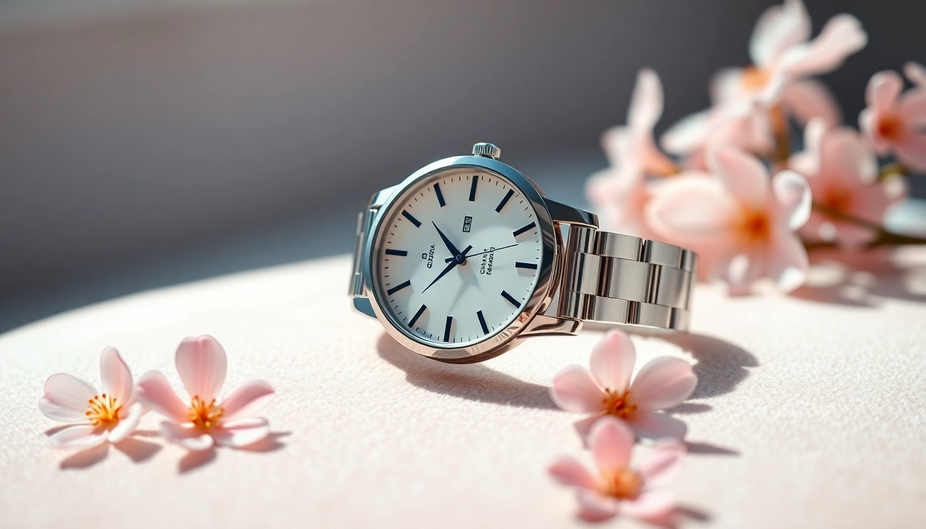 Damen Armbanduhren im eleganten Design auf samtigem Hintergrund präsentiert.