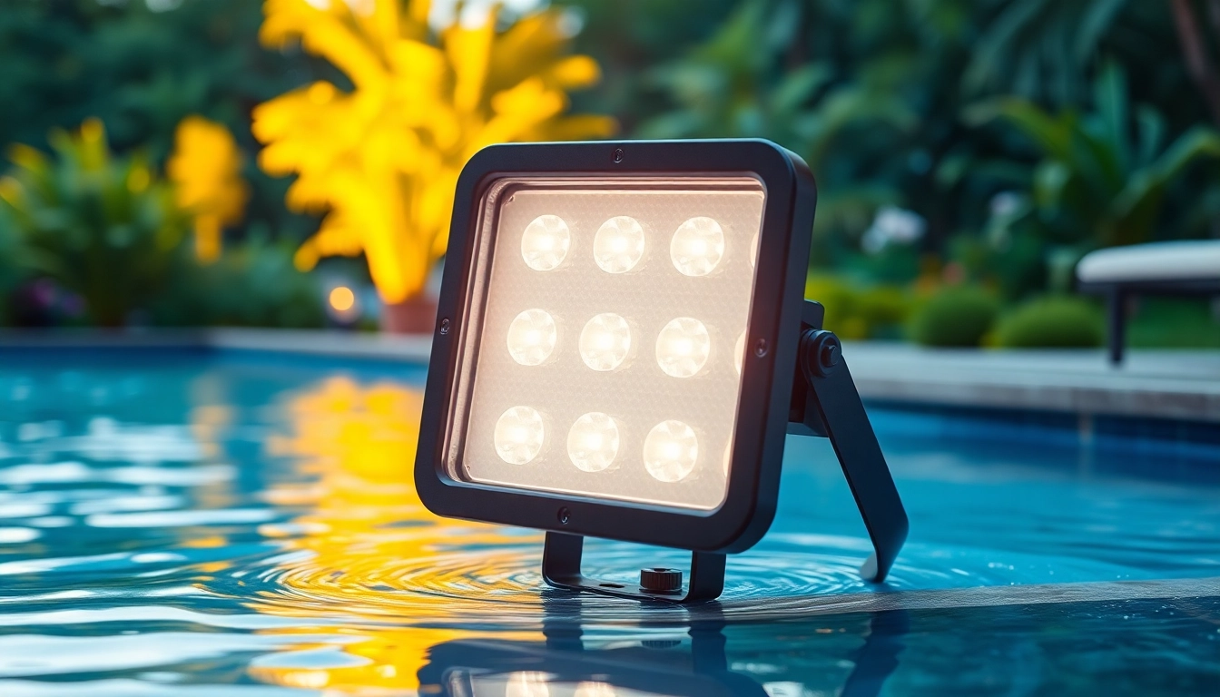 Illuminate your space with LED Waterproof light showcasing durability and brightness by the pool.