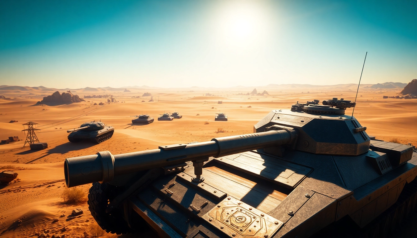 Download Dune 2 and immerse in a thrilling futuristic tank battle scene.