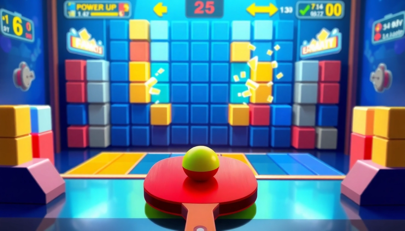 Engaging block breaker de google game scene with colorful blocks and paddle.