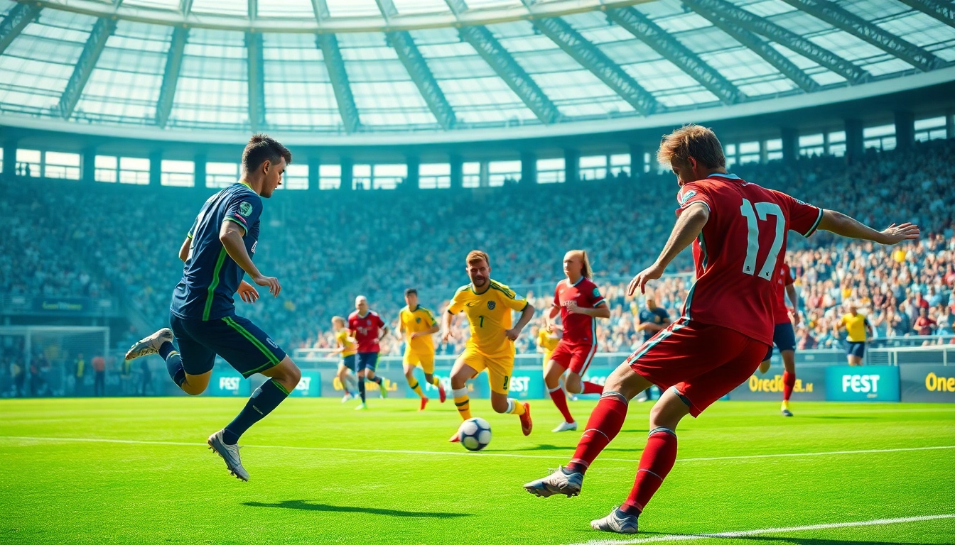 Сделайте ставки на спорт онлайн Украина во время захватывающего футбольного матча.