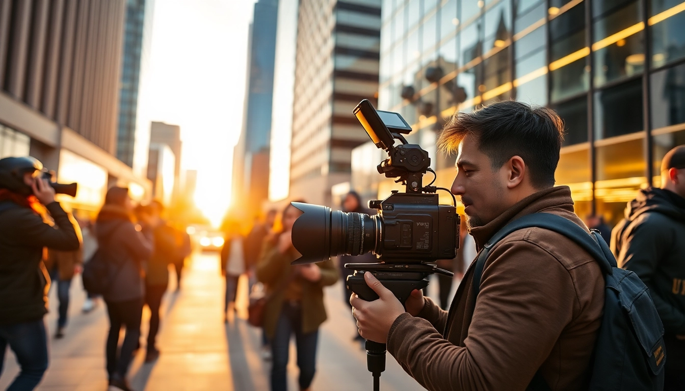 Capturing creative moments by edmonton production companies with a film crew in action.