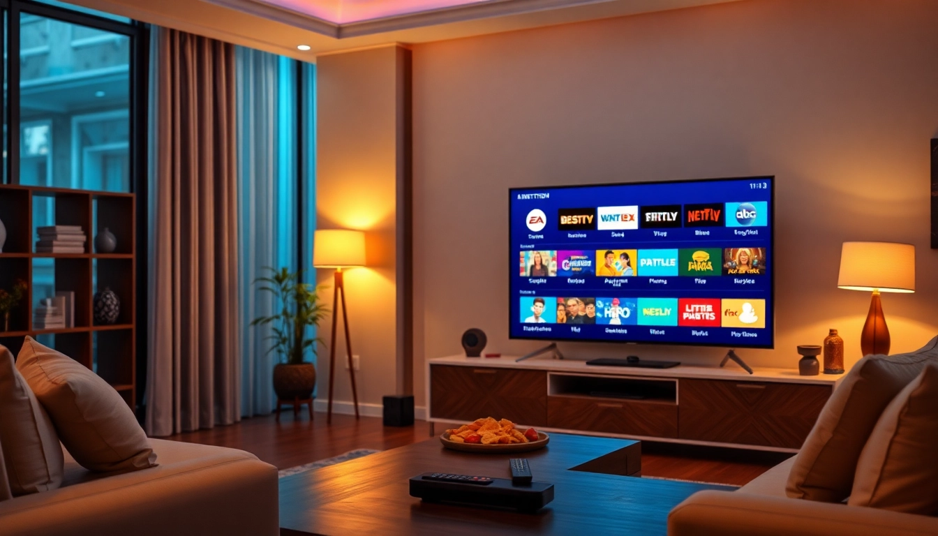 Comprar IPTV y disfrutar de una experiencia visual en un salón moderno.