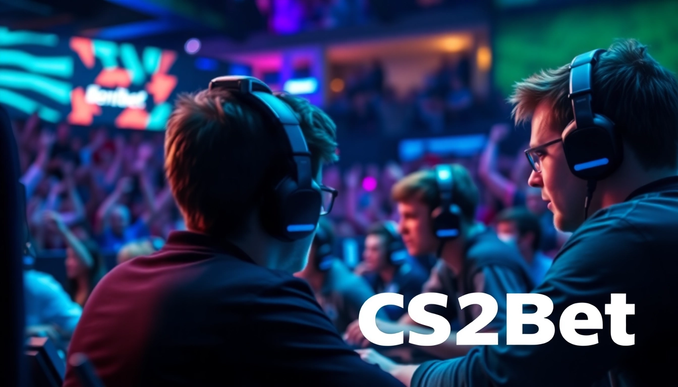 Engaging esports event illustrating What is CS2Bet? and the energetic gaming atmosphere.