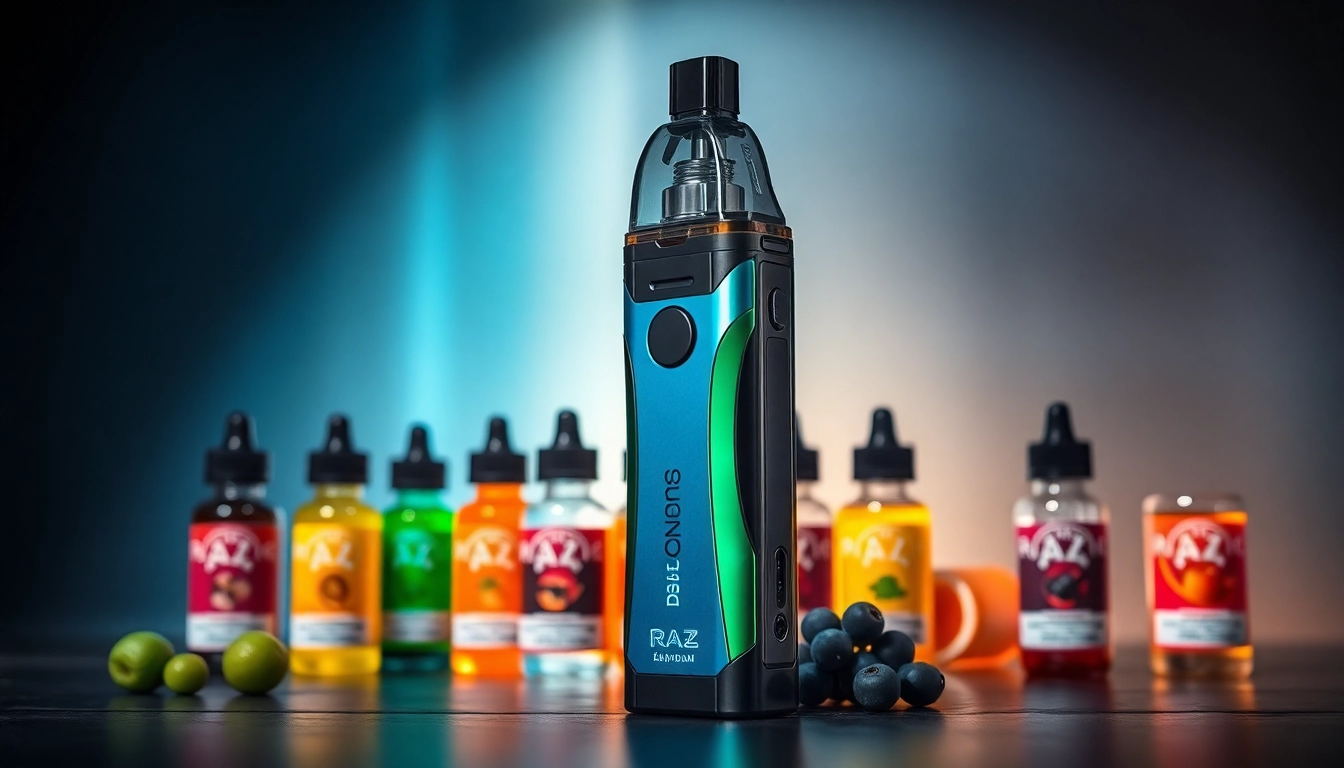 Enhance your vaping experience with the RAZ 9K disposable vape device and vibrant flavor options.