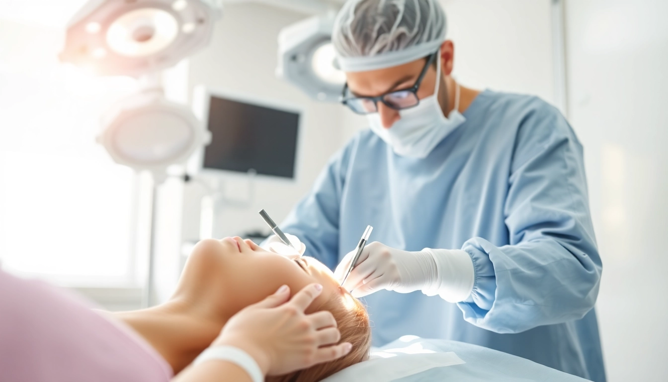 Plastische Chirurgie Braunschweig: Chirurg führt präzisen Eingriff in moderner Klinik durch.